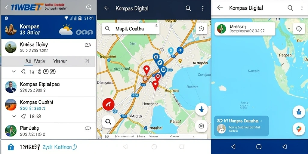 Antarmuka sederhana dan fungsional dari aplikasi Kompas Digital.