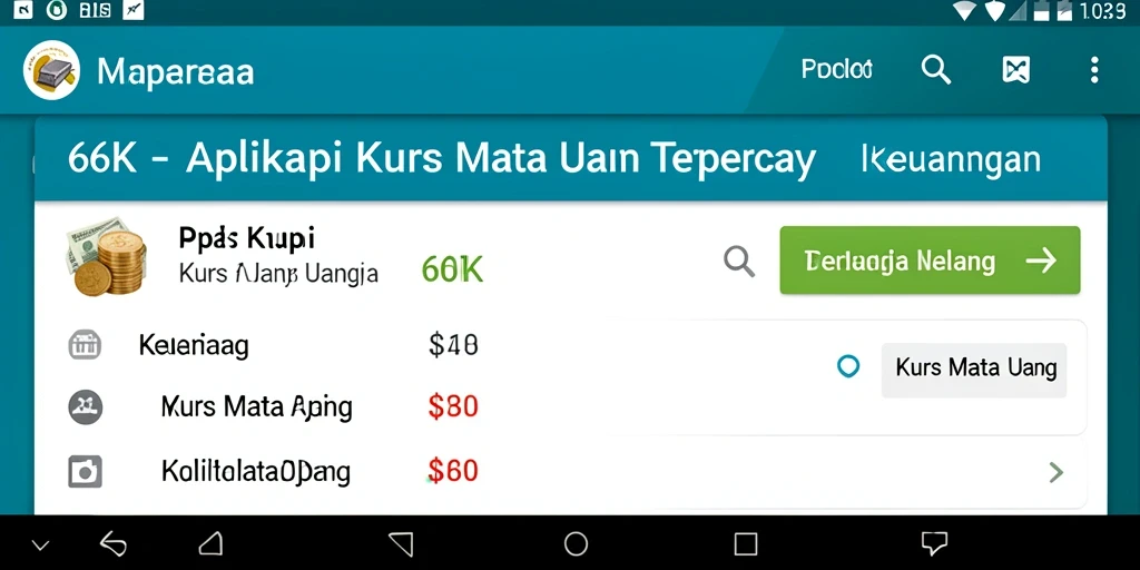 Antarmuka aplikasi 66K yang menampilkan informasi Kurs Mata Uang dengan jelas.