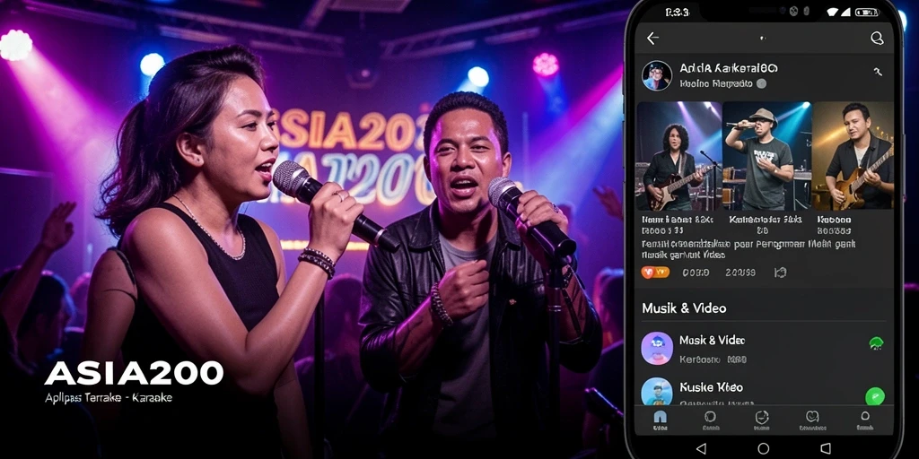 Antarmuka menarik dengan fungsi karaoke yang mudah digunakan.