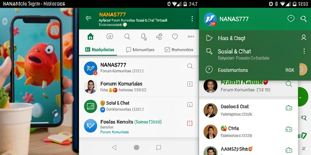 Antarmuka aplikasi NANAS777 menampilkan forum komunitas yang aktif.