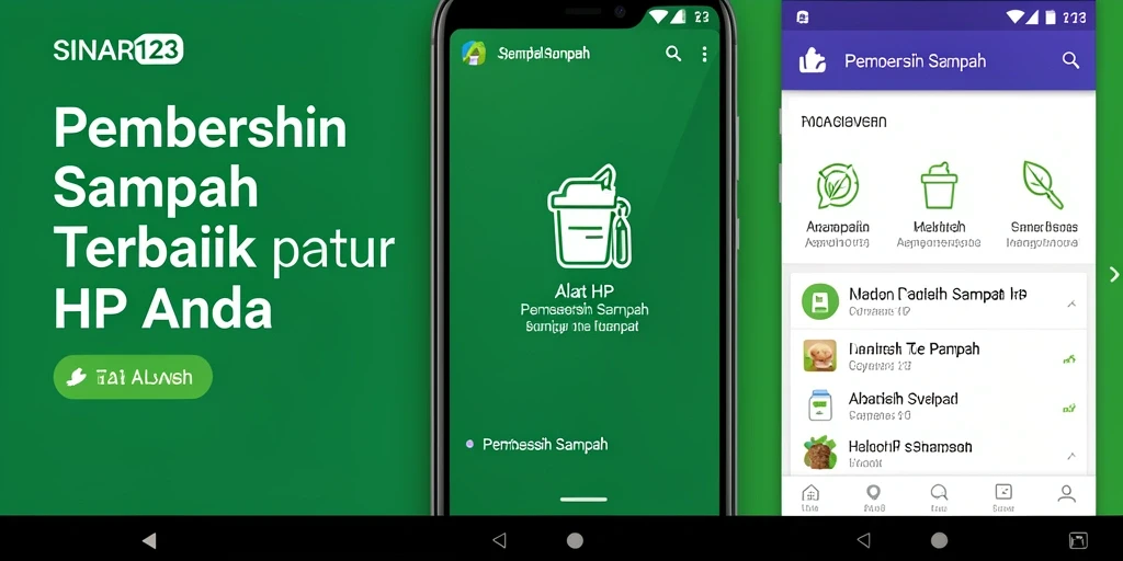 Screenshot antarmuka aplikasi Pembersih Sampah SINAR123 yang bersih dan mudah digunakan.