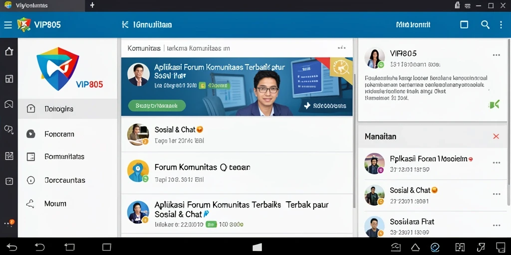Tampilan antarmuka VIP805 yang intuitif untuk Forum Komunitas.